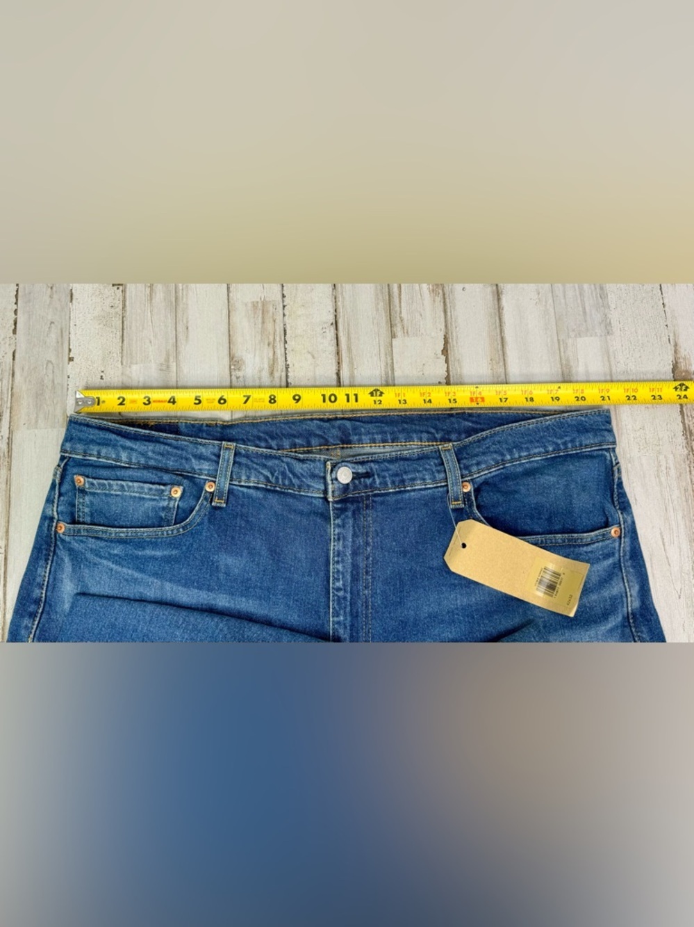 Levi's 505 Series Men's Straight Leg 42x32 Blue Denim Jeans Regular Fit NWT - Picture 6 of 11